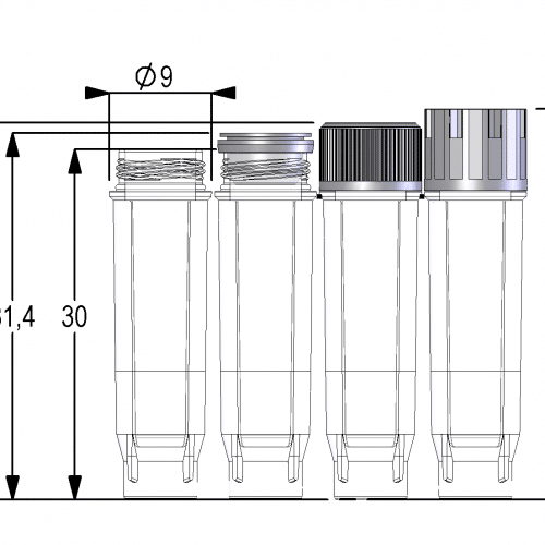 0.75ml Screw Cap Tubes with External Thread V-bottom - Sample Storage Tubes - Micronic