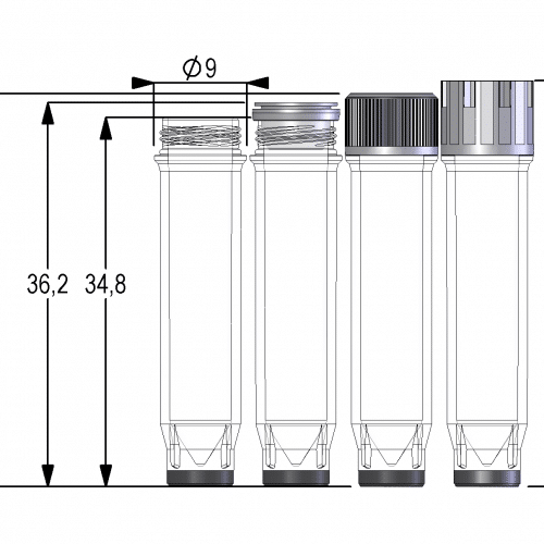 0.80ml Screw Cap Tubes with External Thread V-bottom - Sample Storage Tubes - Micronic