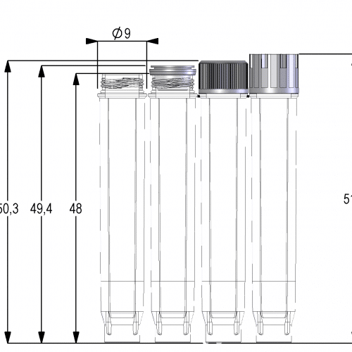 1.40ml Screw Cap Tubes with External Thread Hybrid V-bottom (Net Volume 1.10ml with Push Cap and 1.20ml with Screw Cap at
