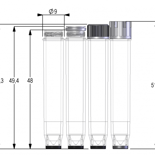 1.40ml Screw Cap Tubes with External Thread V-bottom - Sample Storage Tubes - Micronic