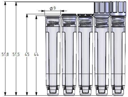 1.40ml Screw Cap Tubes with Internal Thread Hybrid V-bottom - Sample Storage Tubes - Micronic