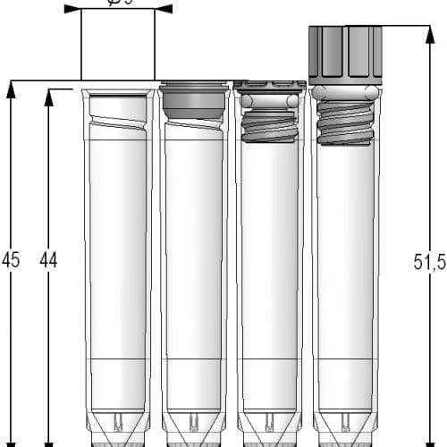 1.40ml Push Cap Tubes V-bottom - Sample Storage Tubes - Micronic
