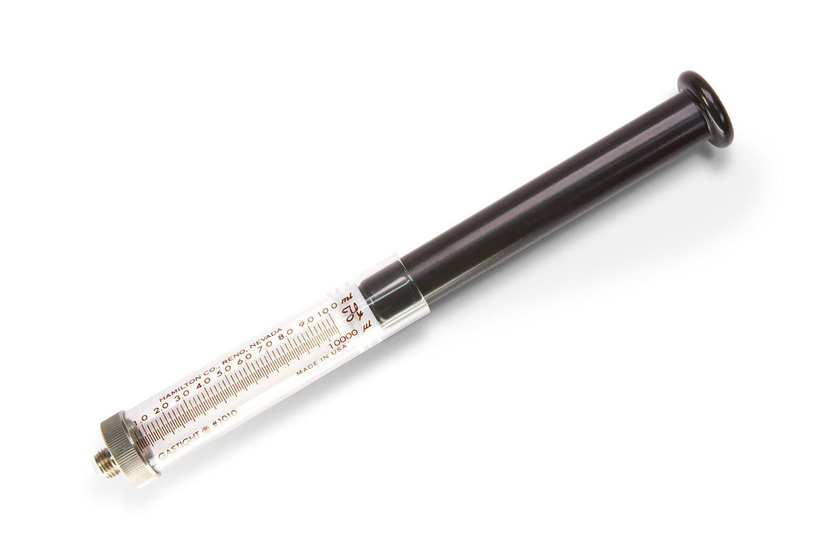 10 mL, Gastight Syringe, Bubble Free Prime (BFP, 5/16"-28) 59000-50 - Lab Syringes - Hamilton Company