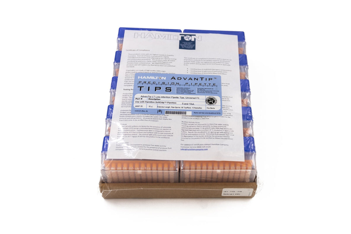 Advantip 10 µL Racked Tips, Low Retention, Extended Length 68007-26 - Benchtop & Handheld Solutions - Hamilton Company