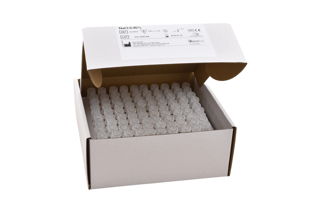 NaCl 0.45 % Saline Solution for Identification, 100 x 3 ml (AL0603)