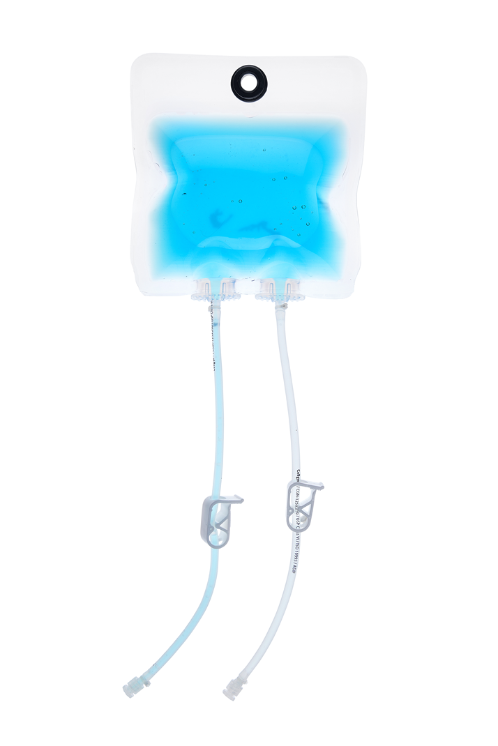 EZBio® Ultra bag Assembly, 100 mL, PE Bag, 2x 1/8" port, TPE Tubing, Sterile, 20/CS (66P-10022N-FLS) — Foxx Life Sciences