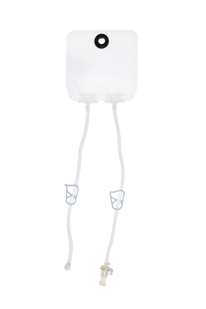 EZBio® Ultra bag Assembly, 100 mL, PE Bag, 2x 1/8" port, TPE Tubing, Sterile, 20/CS (66P-10022N-FLS) — Foxx Life Sciences