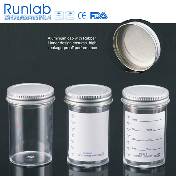 Specimen Containers with Metal Screw Cap, Flowed-Seal Inert Liner (22200)