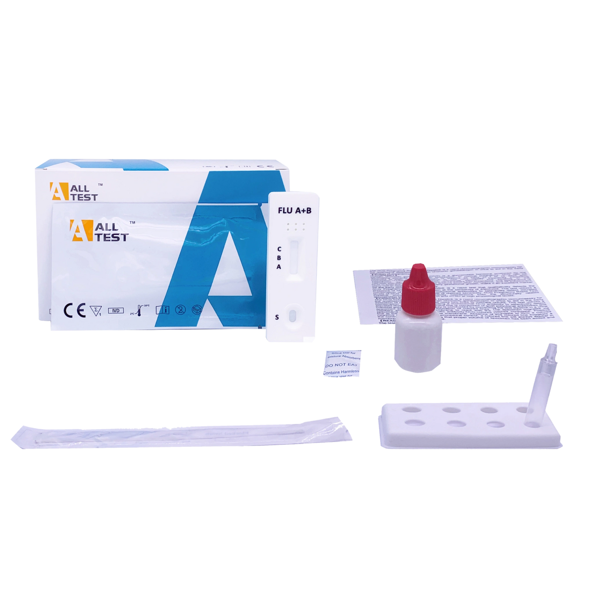 Influenza A+B Rapid Test Cassette (Swab / Nasal Aspirate), 20 Tests (IIN-502)