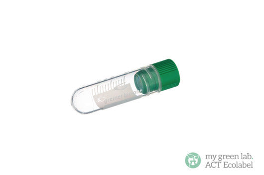 CRYO.S, 2 ML, PP, ROUND BOTTOM, INTERNAL THREAD, NATURAL, STERILE - Green Screw Cap / No / Yes - Greiner Bio-One (121277)