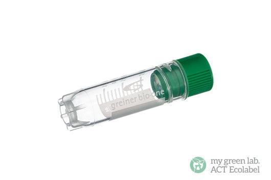 CRYO.S, 2 ML, PP, ROUND BOTTOM, INTERNAL THREAD, NATURAL, STERILE - Green Screw Cap / Yes / Yes - Greiner Bio-One (122277)