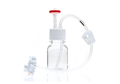 EZBio® MTO 125mL Bottle Assembly, 38-430 VersaCap®, w/ Pinch Pipe, 10/CS (437-8303-FLS) — Foxx Life Sciences