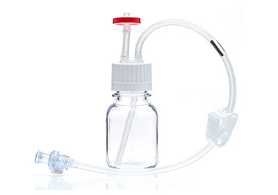 EZBio® MTO 125mL Bottle Assembly, 38-430 VersaCap®, w/ Pinch Pipe, 10/CS (437-8303-FLS) — Foxx Life Sciences