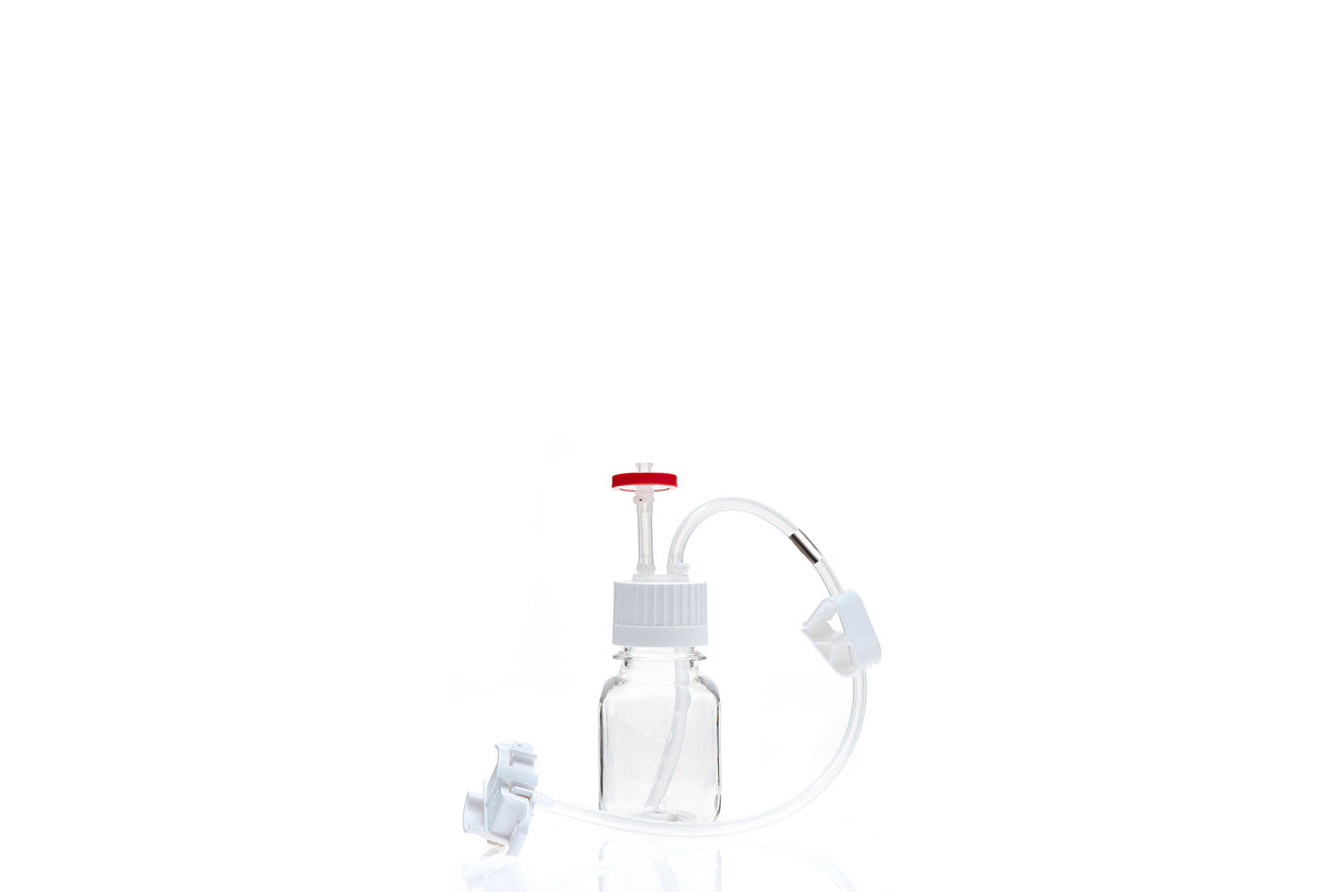 EZBio® MTO 125mL Bottle Assembly, 38-430 VersaCap®, w/ Pinch Pipe, 10/CS (437-8303-FLS) — Foxx Life Sciences