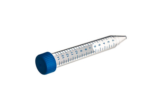 TUBE, PP, CONICAL BOTTOM, NATURAL, GRADUATED, WRITING AREA - 15 ml / Sterile / Blue Screw Cap, 100 pcs./bag, Cellstar® - Greiner Bio-One (188271)