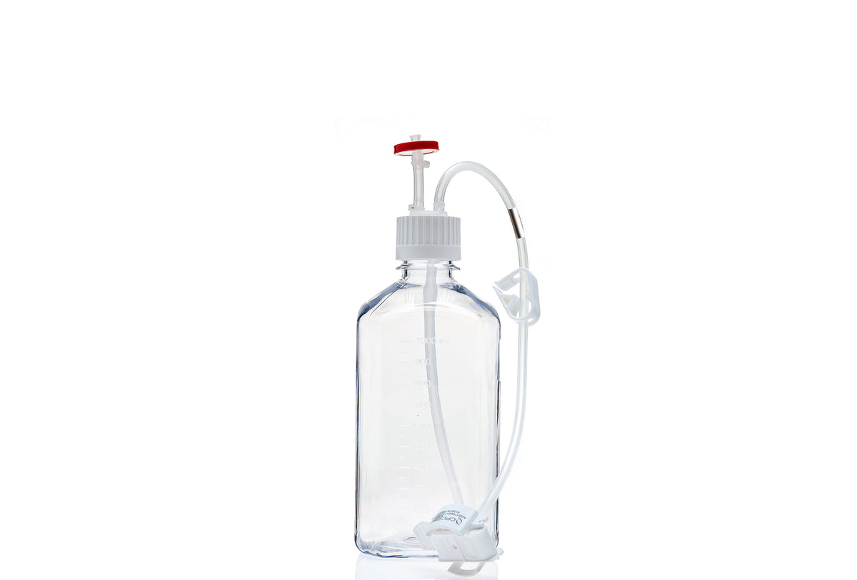 EZBio® MTO 1L Bottle Assembly, 38-430 VersaCap®, w/ Pinch Pipe, 10/CS (437-8306-FLS) — Foxx Life Sciences