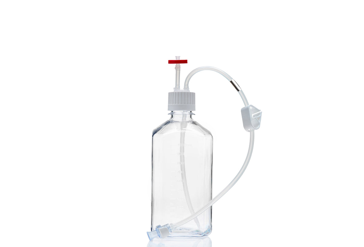 EZBio® MTO 1L Bottle Assembly, 38-430 VersaCap®, w/ Pinch Pipe, 10/CS (437-8306-FLS) — Foxx Life Sciences