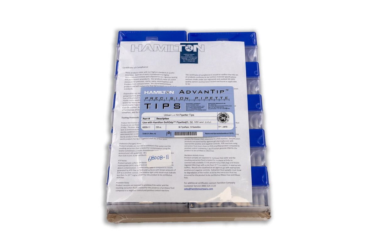 Advantip 200 µL Racked Tips 68008-11 - Benchtop & Handheld Solutions - Hamilton Company