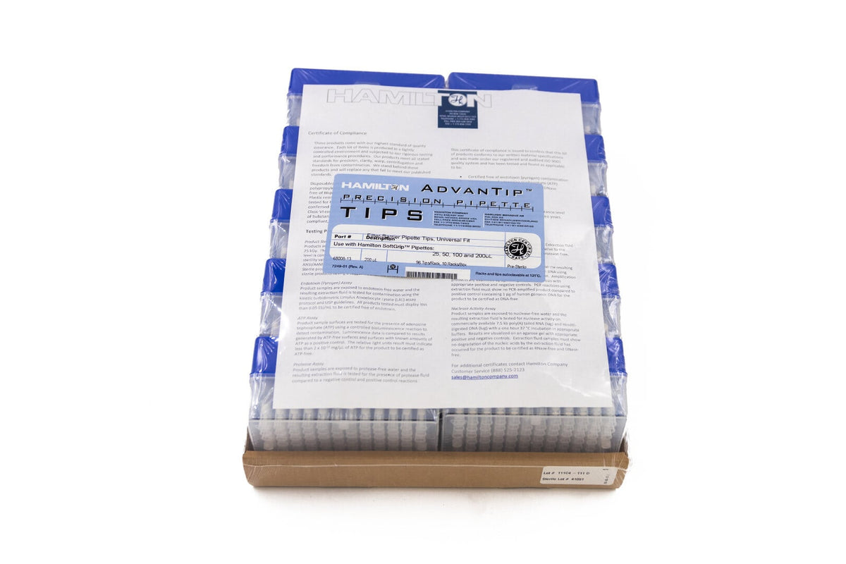 Advantip 200 µL Racked Tips 68008-13 - Benchtop & Handheld Solutions - Hamilton Company