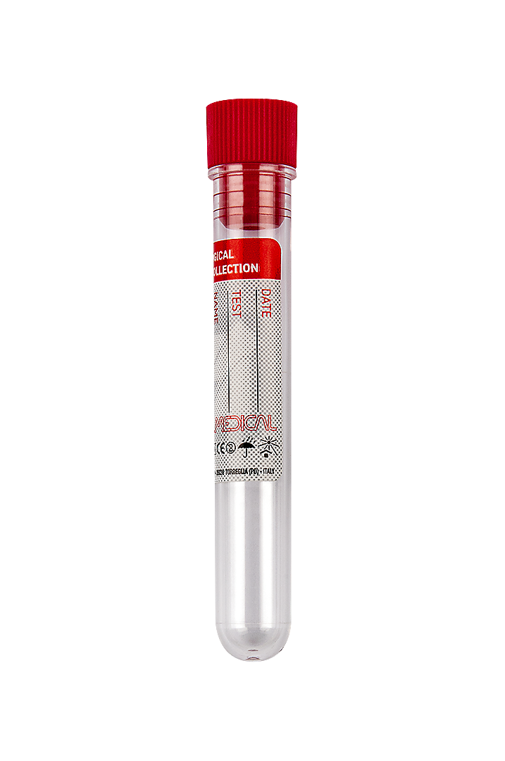 Polystyrene Test Tubes, 4-10 ml, red cap (21159)