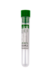 Blood Collection Tubes with K3 EDTA Dark Green Pierceable Cap, 2.5-5 ml blood (22107)