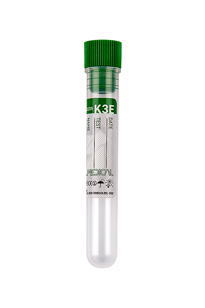 Blood Collection Tubes with K3 EDTA Dark Green Pierceable Cap, 2.5-5 ml blood (22107)