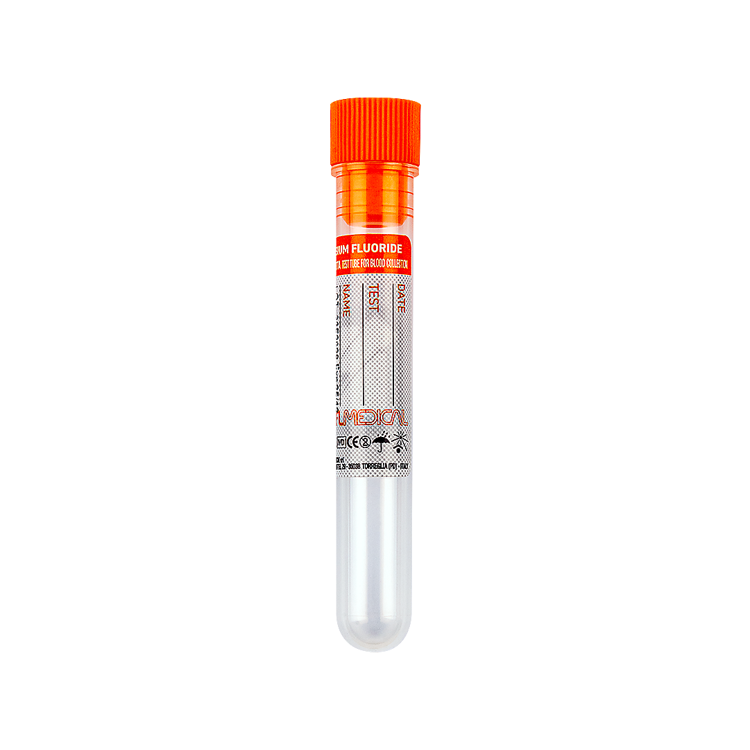 Blood Collection Tubes with Potassium Fluoride, 2.5-5 ml blood, orange cap (22156)