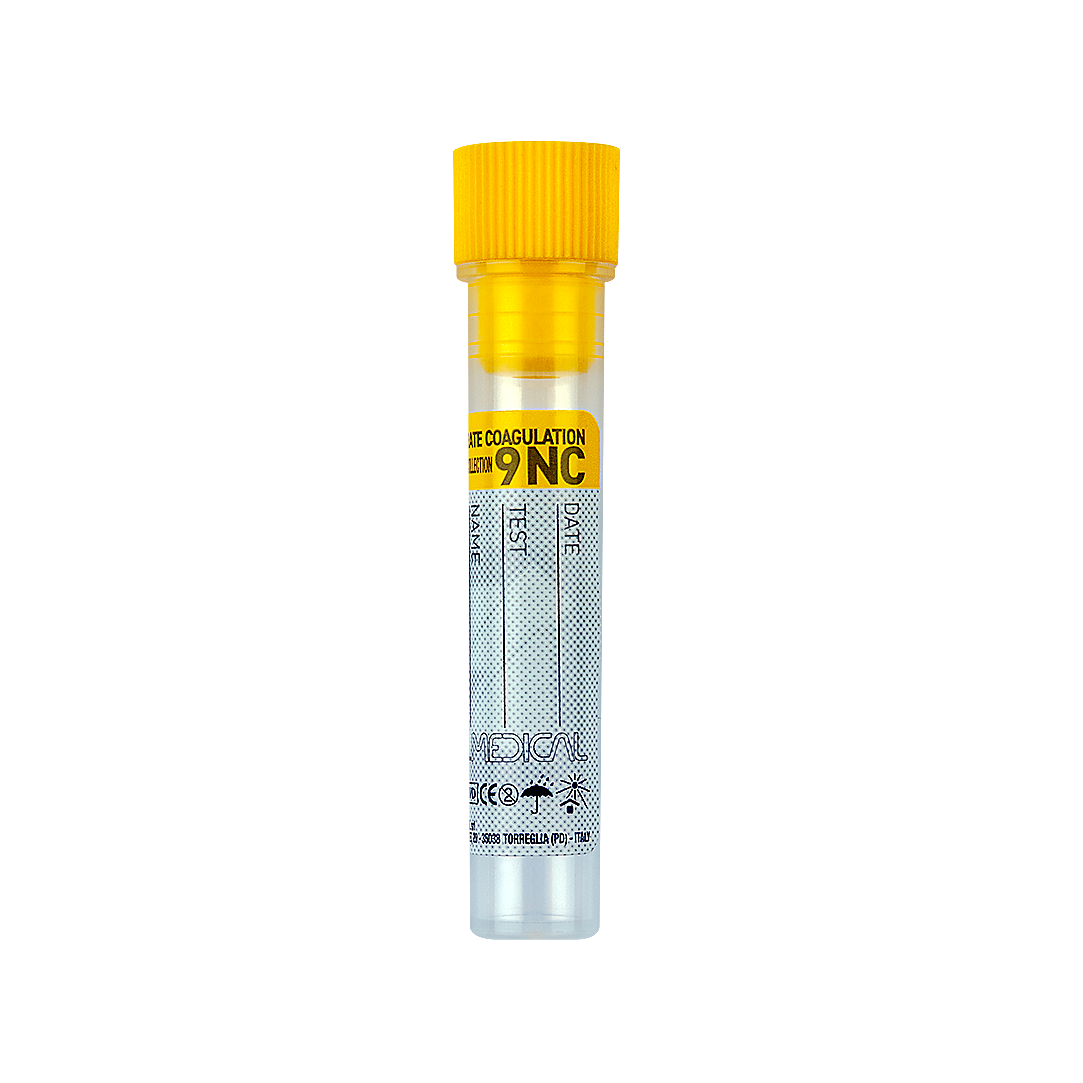 Blood Collection Tube with 0.1 ml Sodium Citrate (3.8%) x 0.9 ml Blood (coagulation), Paediatric, yellow cap (22239)
