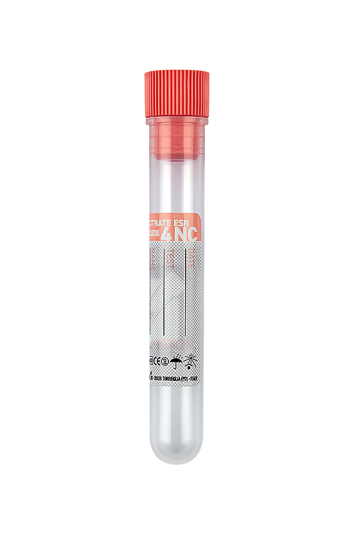 Blood Collection Tubes with 0.4 ml Sodium Citrate (3.8%) x 1.6 ml Blood (ESR) (22212)