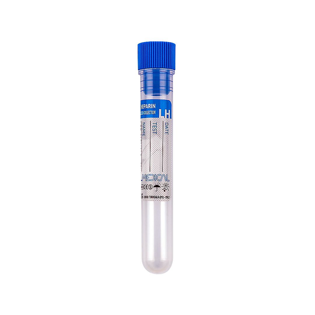 Blood Collection Tubes with Lithium Heparin, 2.5-5 ml blood, blue cap (22306)
