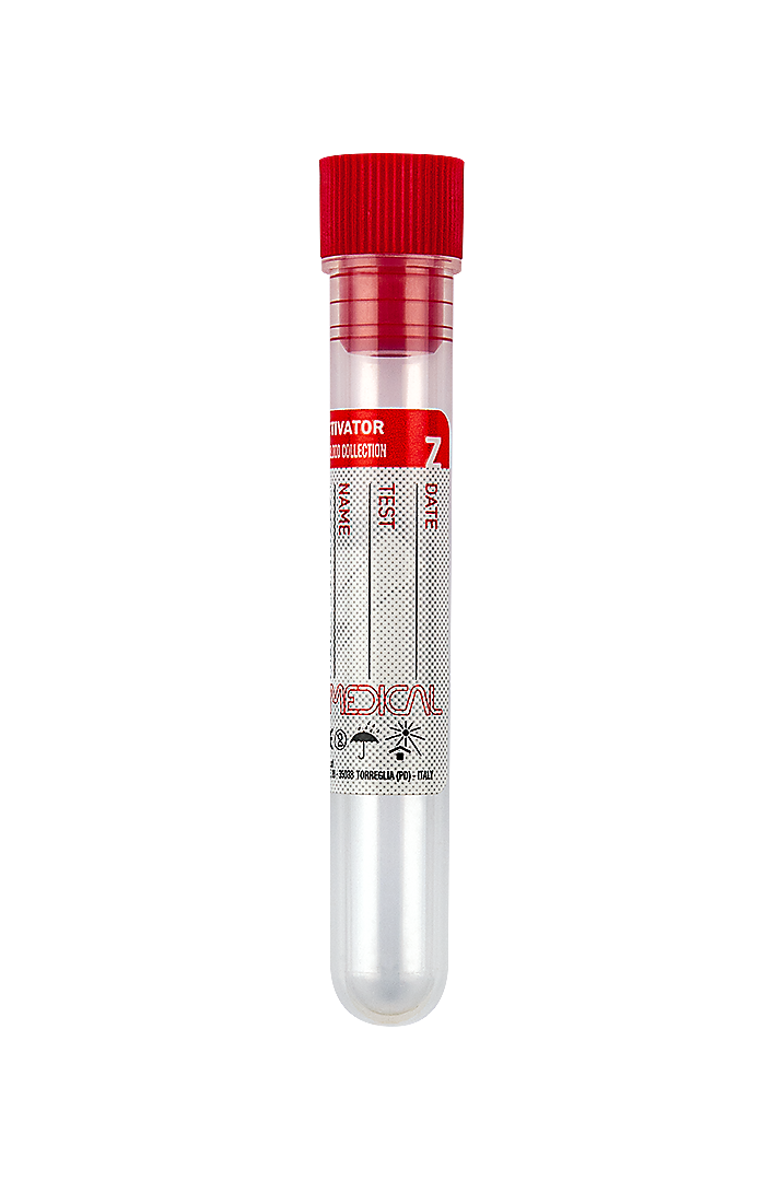 Separmed® Tech Serum Tubes with Clot Activator Silicone Coated Interior, Polypropylene, red cap (22942)
