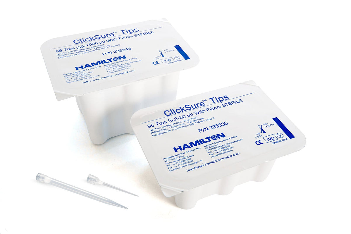 ClickSure Tips 50 µL, Racked, Standard 235537 - Benchtop & Handheld Solutions - Hamilton Company