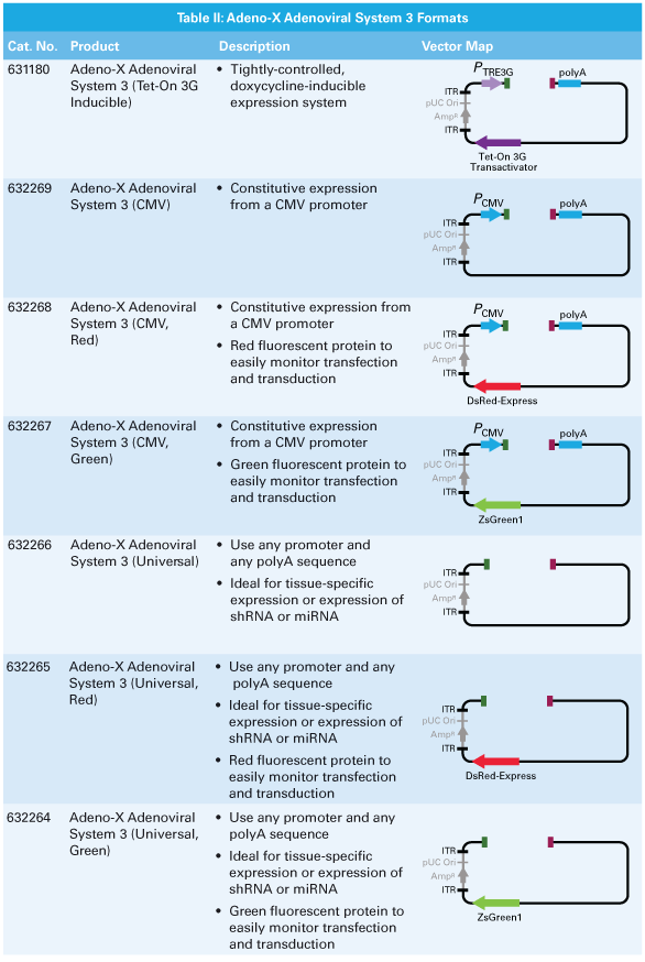 Adeno-X™ Adenoviral System 3 (CMV) 632269 - Gene function - Takara Bio