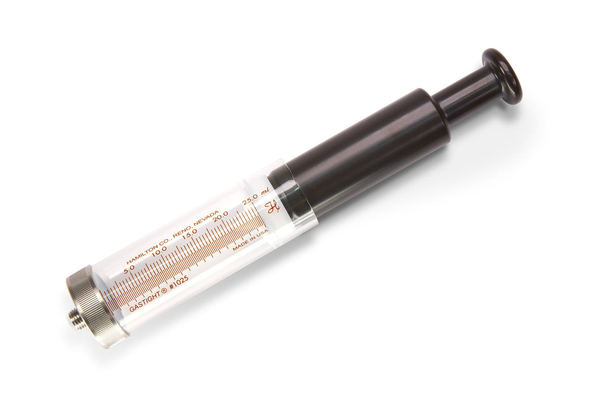 25 mL, Gastight Syringe, Bubble Free Prime (BFP, 5/16"-28) 59000-55 - Lab Syringes - Hamilton Company