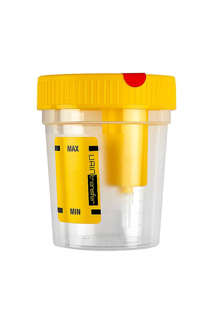 Urintransfer® Urine Containers with Paper Label with Aspiration System for Vacuum Tubes, Polypropylene, 120 ml (25014)