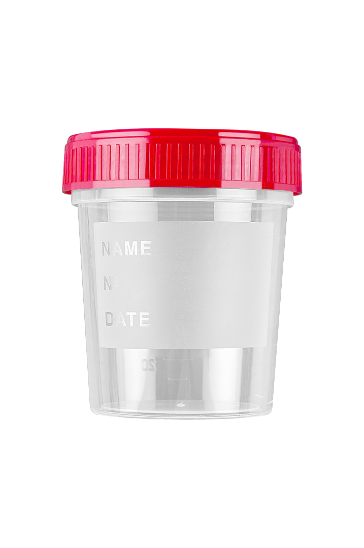 Urintainer® Urine Containers with Writing Surface with Screw Cap, Polypropylene, 120 ml (25033)