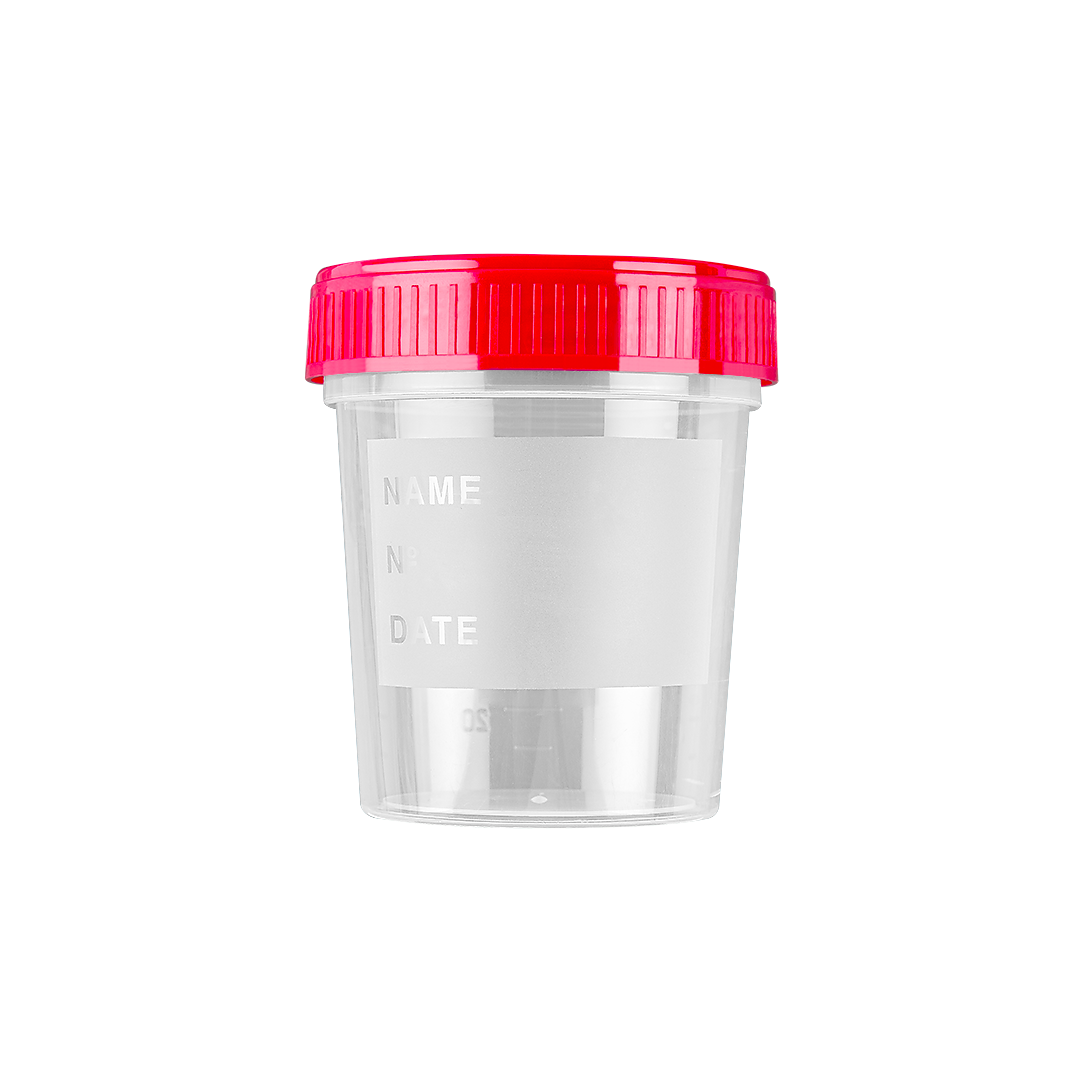 Urintainer® Urine Containers with Writing Surface with Screw Cap, Polypropylene, 120 ml (25033)