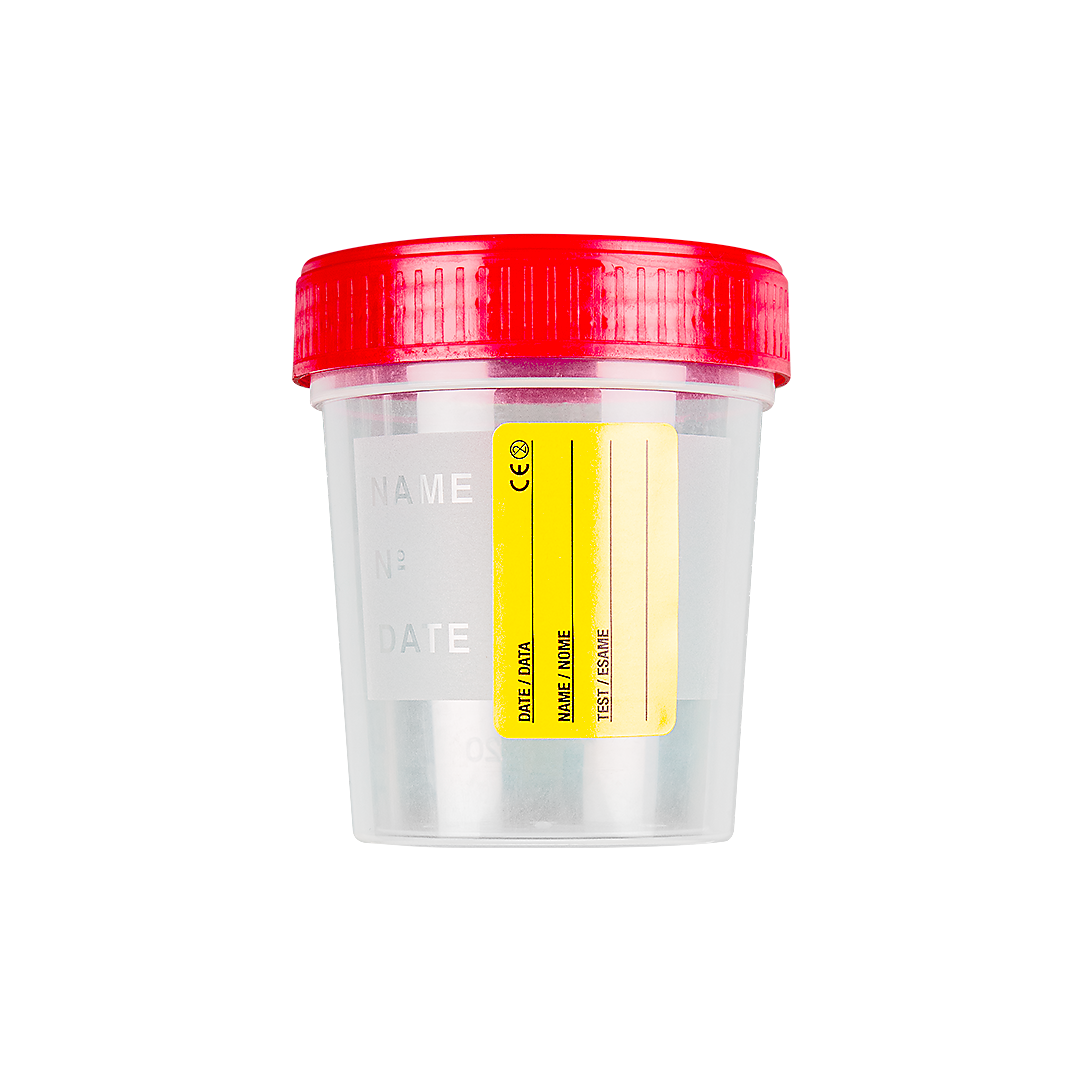 Urintainer® Urine Containers with Paper Label with Screw Cap, Polypropylene, 120 ml (25034E)