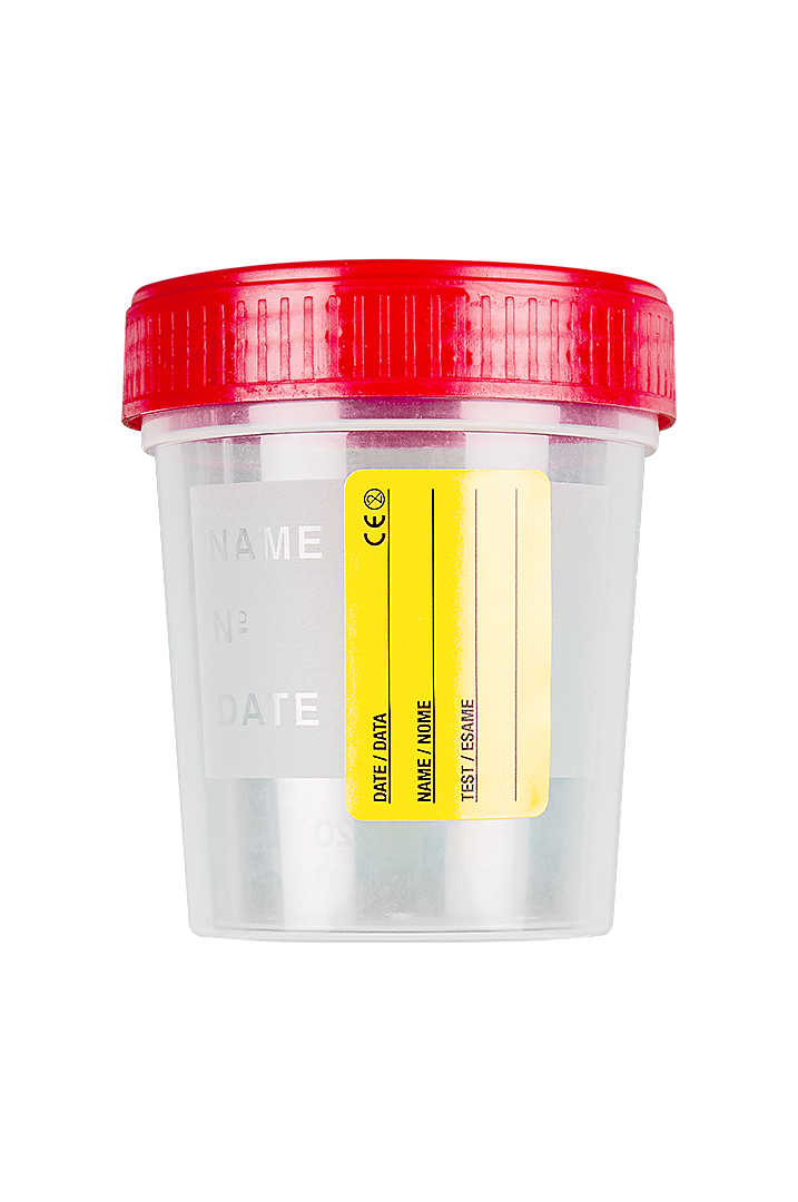 Urintainer® Urine Containers with Paper Label with Screw Cap, Polypropylene, 120 ml (25034E)