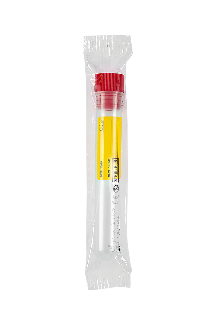 Polypropylene Test Tubes, 12 ml, red cap (25095)