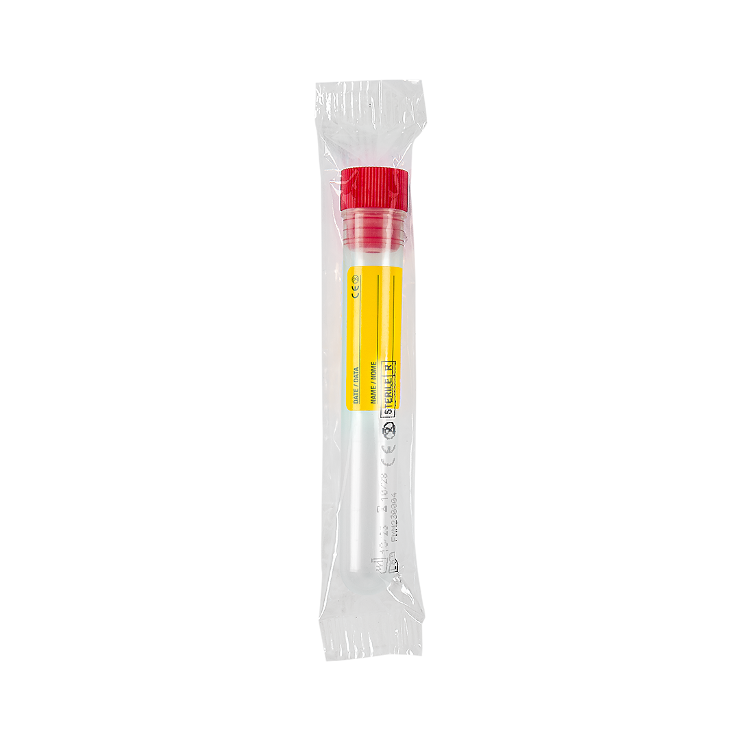 Polypropylene Test Tubes, 12 ml, red cap (25095)