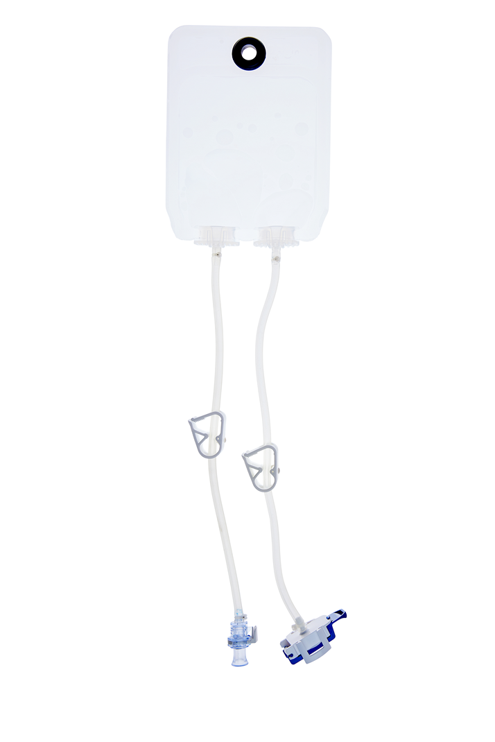 EZBio® Ultra bag Assembly, 250 mL, PE Bag, 2x 1/8" port, TPE Tubing, Sterile, 20/CS (66P-20022N-FLS) — Foxx Life Sciences
