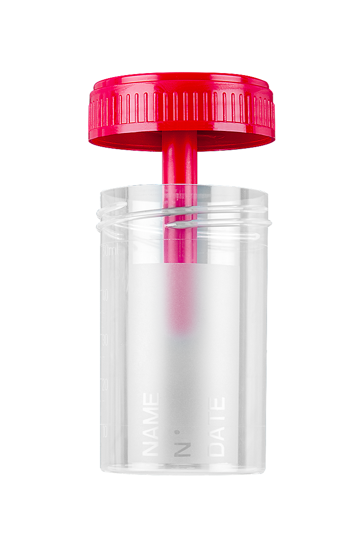 Coprotainer® Stool Containers with Frosted Label with Screw Cap Apart, Polypropylene, 60 ml (25160)