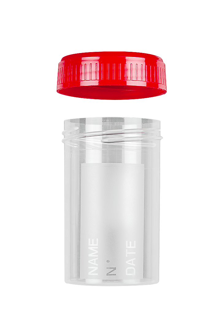 Urintainer® Urine Containers with Frosted Label with Screw Cap Apart, Polypropylene, 60 ml (25180)