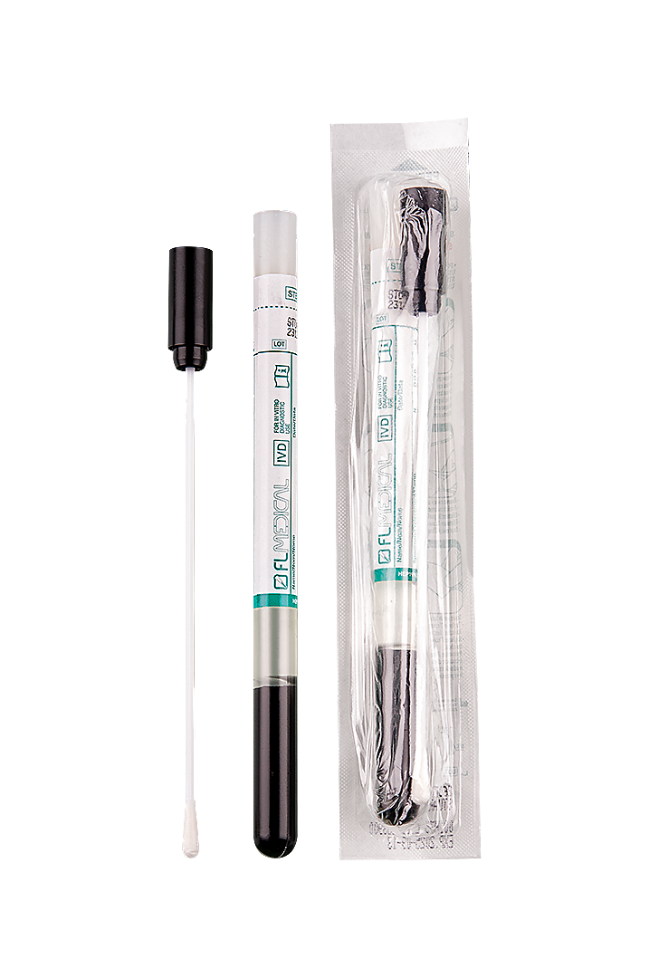 Swab Plastic Stick with Rayon Tip in Polypropylene Test Tube 12x150 mm with Stuart Transport Medium and Charcoal (26070)