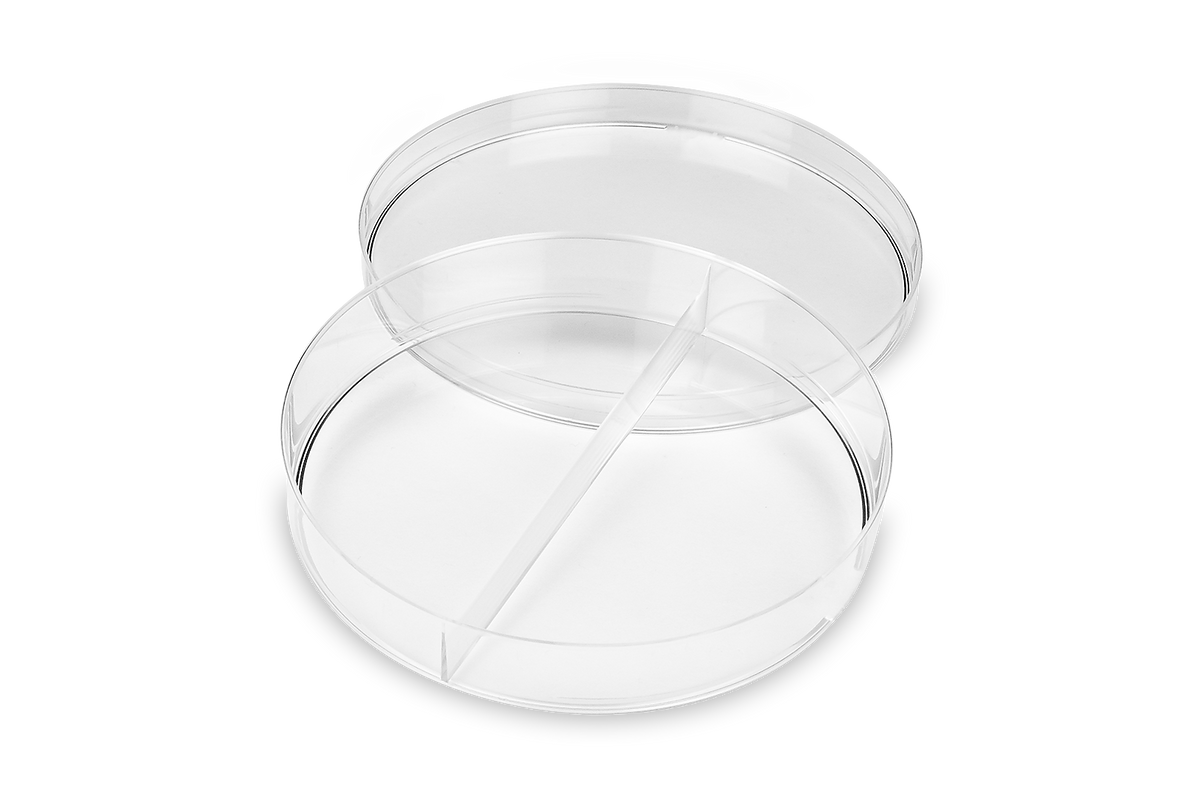 Petri Dishes Triple Vents with 2 Sectors ø 90 mm, Polystyrene (29057)