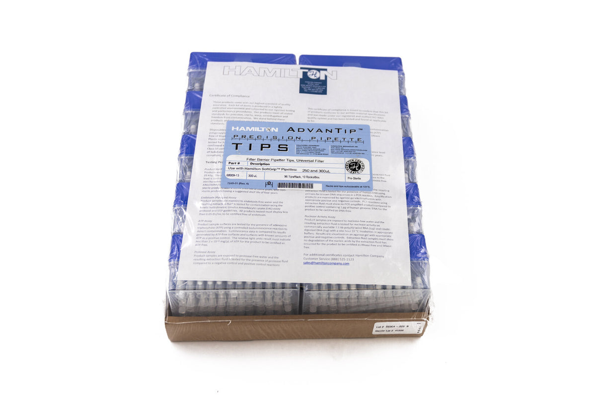 Advantip 300 µL Racked Tips 68009-13 - Benchtop & Handheld Solutions - Hamilton Company