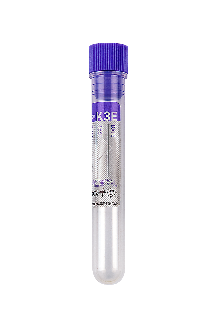 Blood Collection Tubes with K3 EDTA, 2.5-5 ml blood, violet cap (32107)