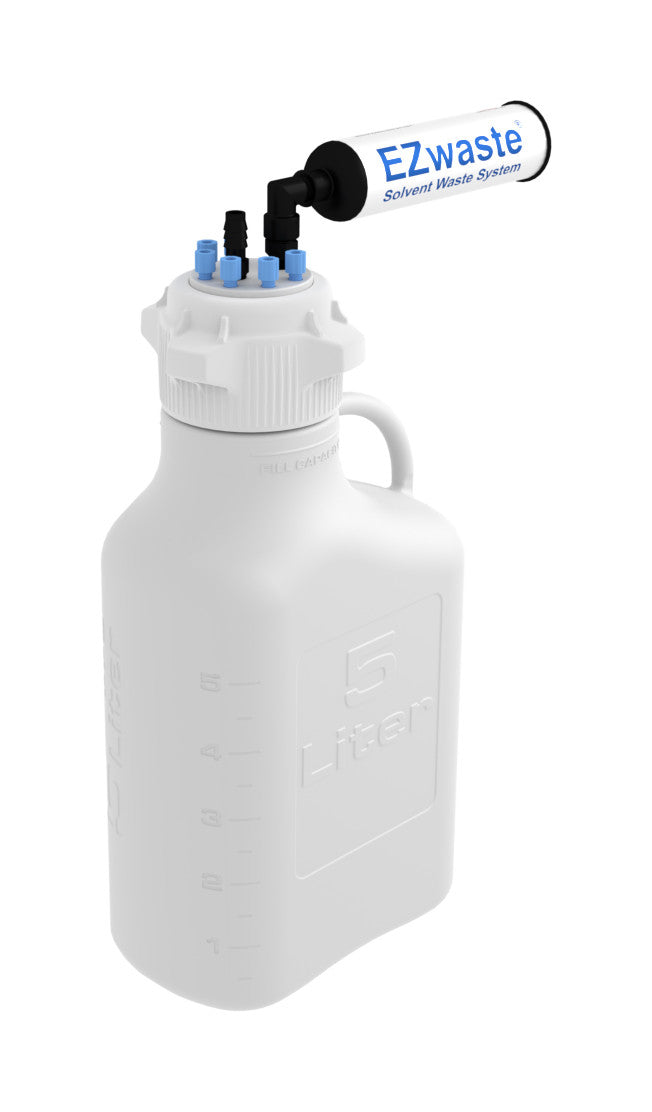 EZwaste® HPLC Solvent Waste System, Heavy Duty Reusable Carboy, 83B VersaCap (332-2412-OEM) — Foxx Life Sciences