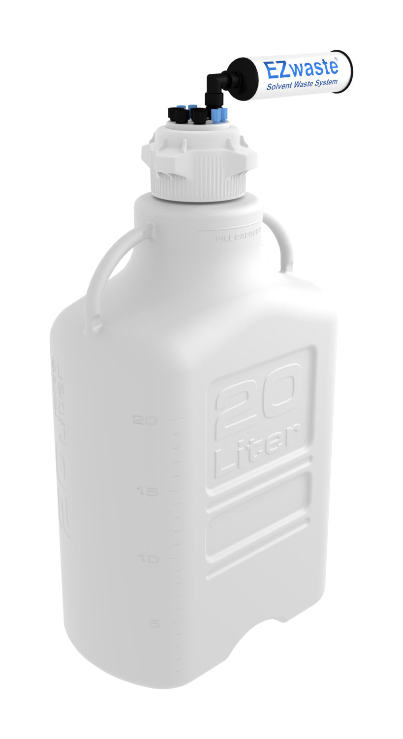 EZwaste® HPLC Solvent Waste System, Heavy Duty Reusable Carboy, 83B VersaCap (332-2412-OEM) — Foxx Life Sciences